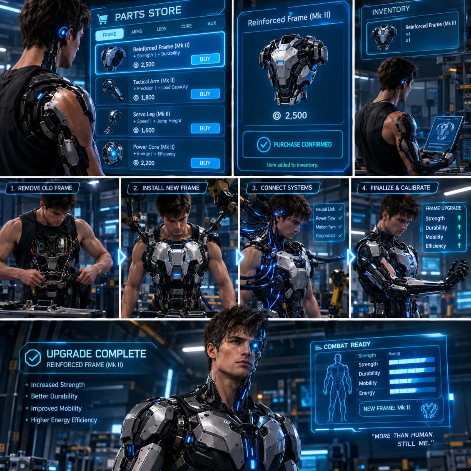 Physical AI parts and upgrades concept